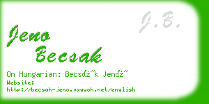 jeno becsak business card